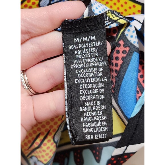 Oh Snap! Mens Medium Multcolor Button Shirt Pop Art Cartoon Retro Comic Graphic - Picture 10 of 15